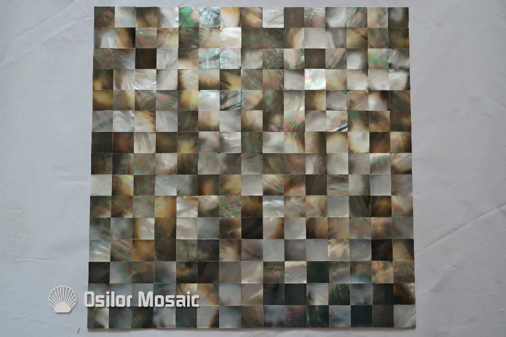Free shipping 100% blacklip sea shell natural black color seamless mother of pearl mosaic tile for interior house decoration |