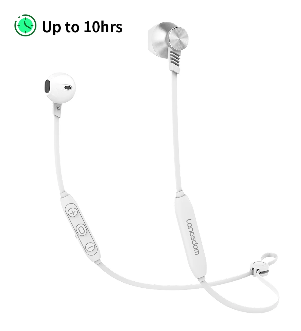 Silver Langsdom L5PRO/L5B luetooth наушники с HD микрофоном металлические стерео беспроводные наушники auriculare Bluetooth гарнитура для телефона - Цвет: Silver