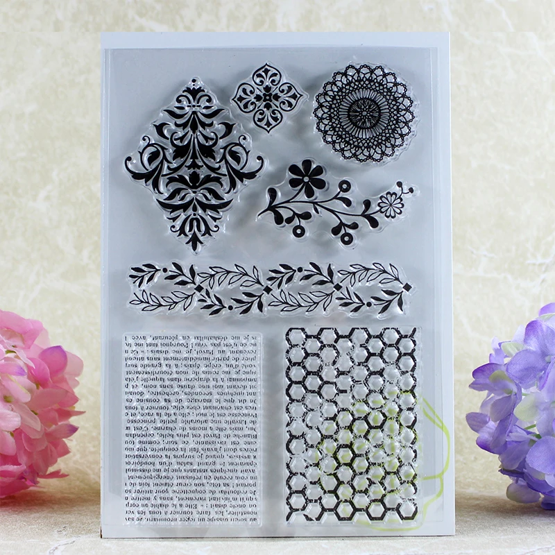 

Yinise Network Silicone Clear Stamps For Scrapbooking DIY Album Paper Cards Making Decoration Embossing Rubber Stamp 10x15cm