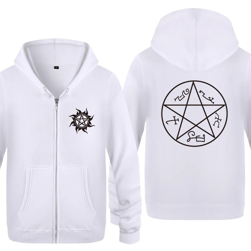 Пентаграмма Supernatural магический круг толстовки Для мужчин флисовая куртка на