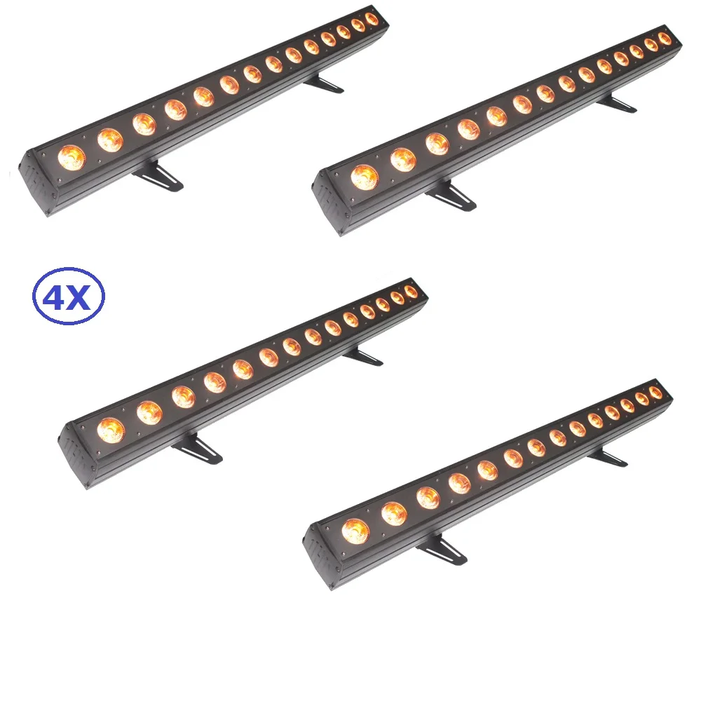 

4 Unit Led Wall Washer Lights 14X12W RGBWA-UV 6IN1 Led Bar Lights With Running Horse Function Professional Shows Equipments
