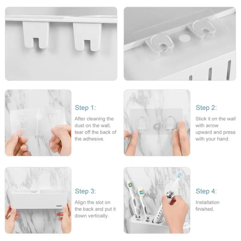 Многофункциональная настенная подставка для зубных щеток монтируемая зубная