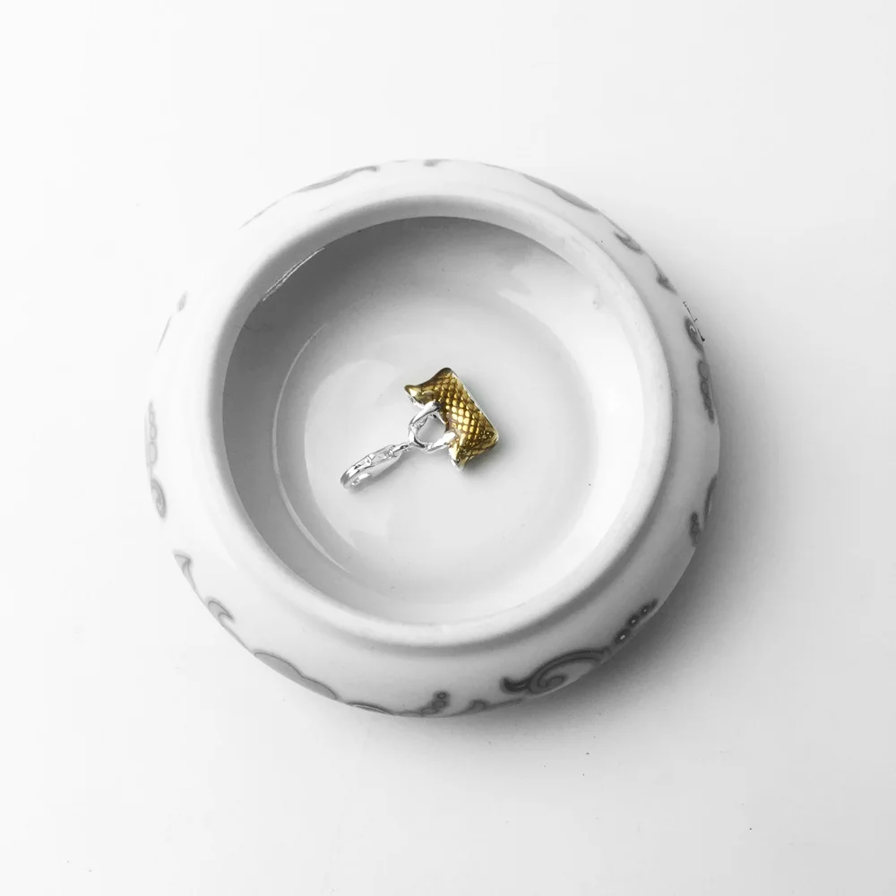 Подвеска в виде коричневой сумочки модные ювелирные изделия 2018 из серебра 925