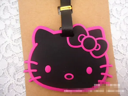 Новый милый Hello kitty тег силиконовый идентификатор метки держатель Чехол yey C61WB|case