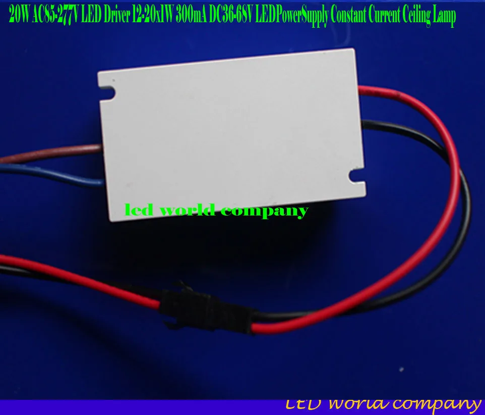 Изоляция 20 Вт AC85-277V светодиодный драйвер 12-20X1 300 мА DC36-68V LED PowerSupply потолочная лампа