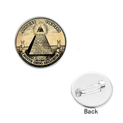SONGDA Illuminati Пирамида знак глаза нагрудный булавка масонский Мотор Байкер Античная бронзовая Металлическая Булавка значок брошь подарок для масона - Окраска металла: Style 2