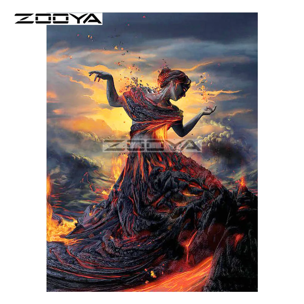 ZOOYA 5D DIY Алмазная женская фигура танцевальные вулканизированные облака алмазная