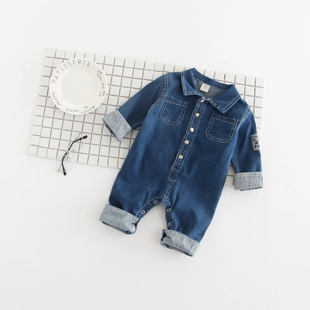 as photo Новорожденных Bebes одежда для маленького мальчика джинсовые детские комбинезоны длинные рукава комбинезон для мальчиков повседневная одежда для новорожденных - Цвет: as photo