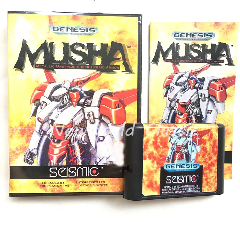 MUSHA Япония крышка США/JAP оболочка для 16 бит в коробке и руководство для Mega Drive Genesis MD игровая карта US/JAP оболочка