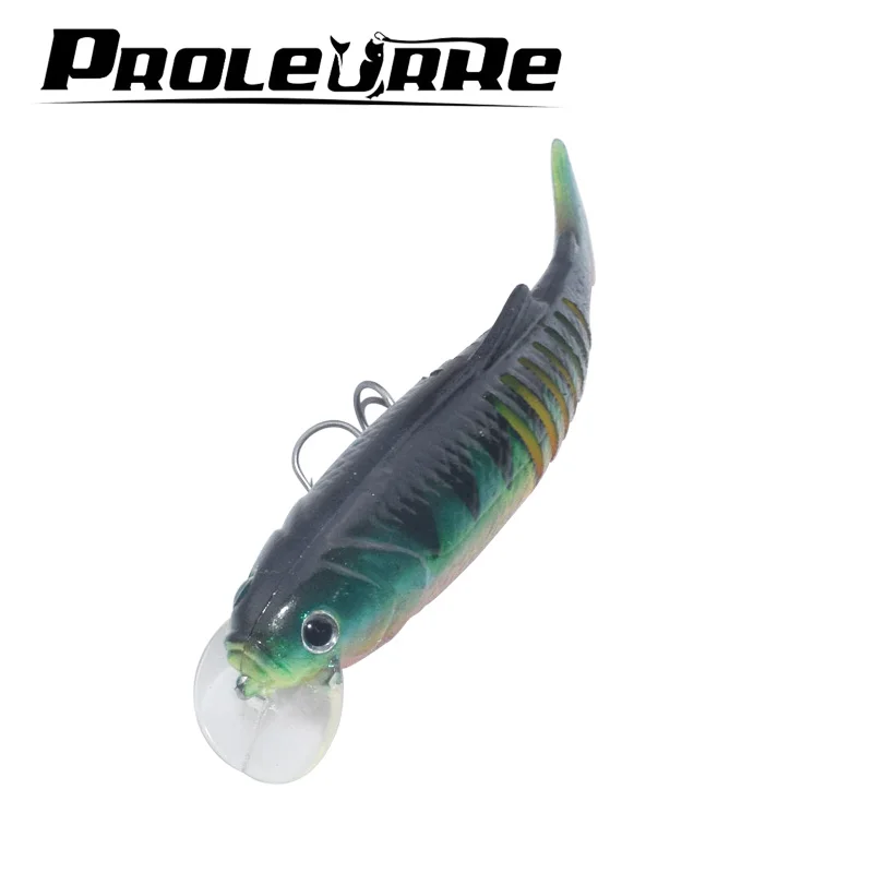 

Proleurre 1PC 10.5CM 20G Artificial Soft Bait Excellent Fishing Lures Soft Tail Lead Fish Lure interior contains steel balls