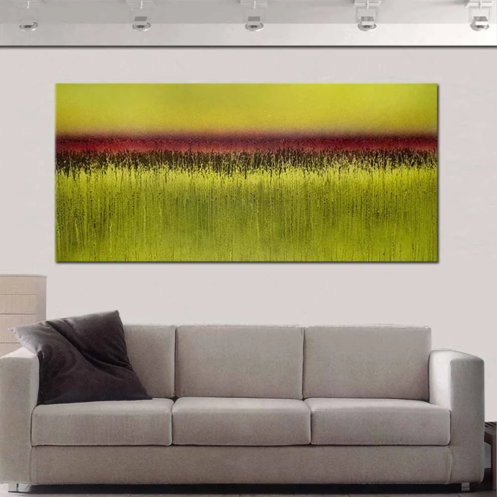 

Hand Painted Modern Abstract Art Yellow Color Landscape Oil Painting Canvas Art Wall Picture Living Room Bedroom Home Wall Decor
