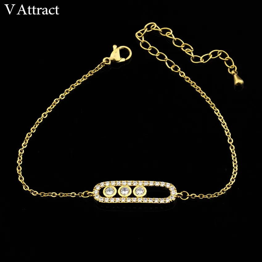 V привлекательный Панк ювелирные изделия из нержавеющей стали Ketting Pulseras Винтажные серьги циркон геометрический бар браслет и браслет для женщин