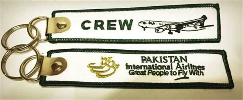 Пакистанские Международные авиалинии отличные люди летающие с экипажем вышитые