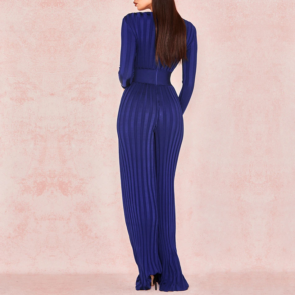 DressBird новейший женский бандажный комбинезон сексуальный глубокий v образный