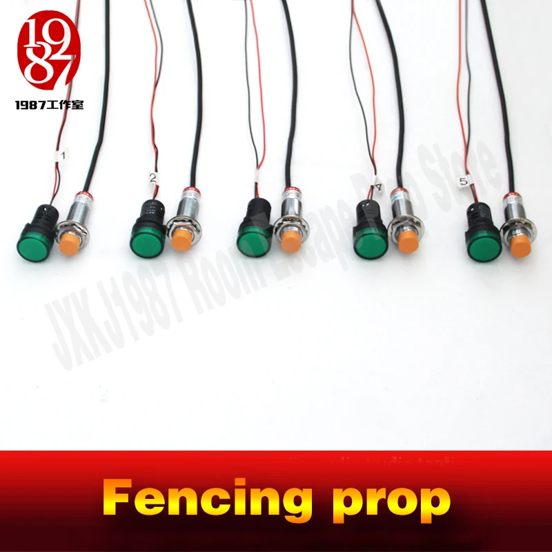 jxkj1987 room escape game prop fencing 5 metal sensors and pilot lights use the sword to hit unlock | Безопасность и защита