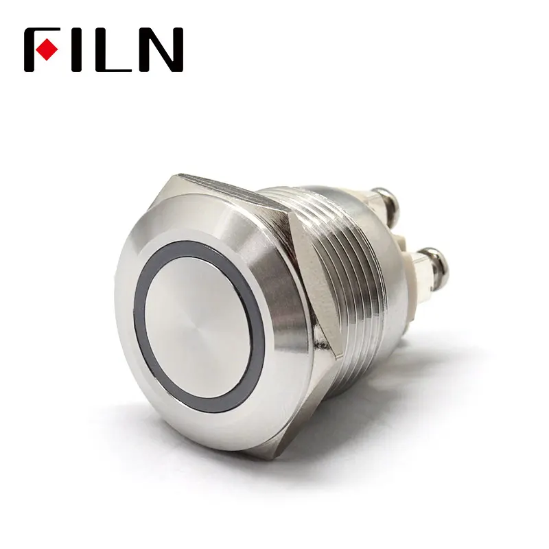 

19mm 12V Ring LED Momentary Stainless Steel Anti Vandal IP65 Waterproof Metal Push Button Switch