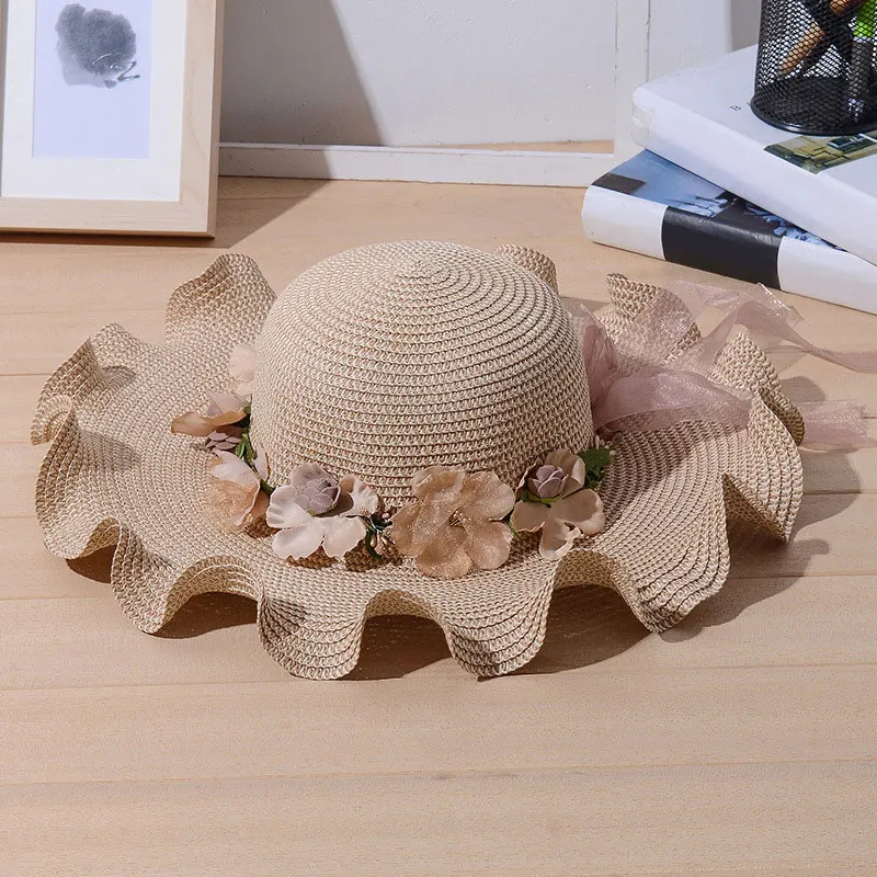 2019 широкие полями летние солнцезащитные шапки для женщин Искусственные цветы