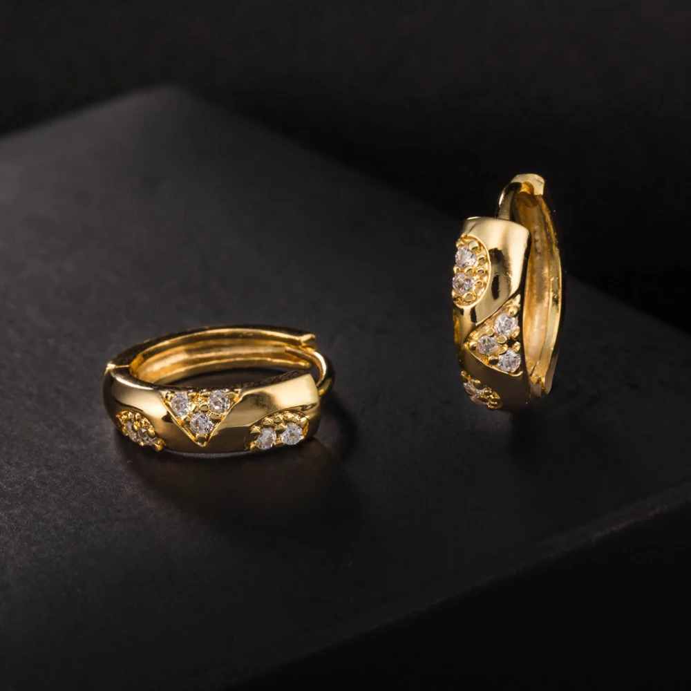 Женские винтажные серьги кольца с австрийским кристаллом маленькие однотонные