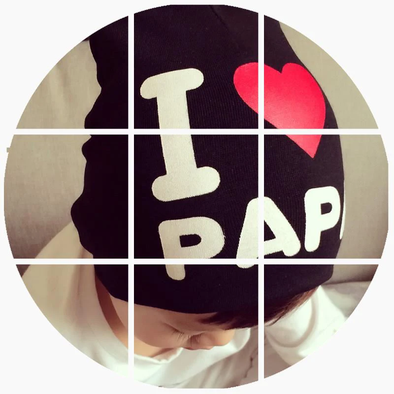UNIKIDS/новые детские шапки с принтом I Love Papa Mama на весну и осень вязаные теплые