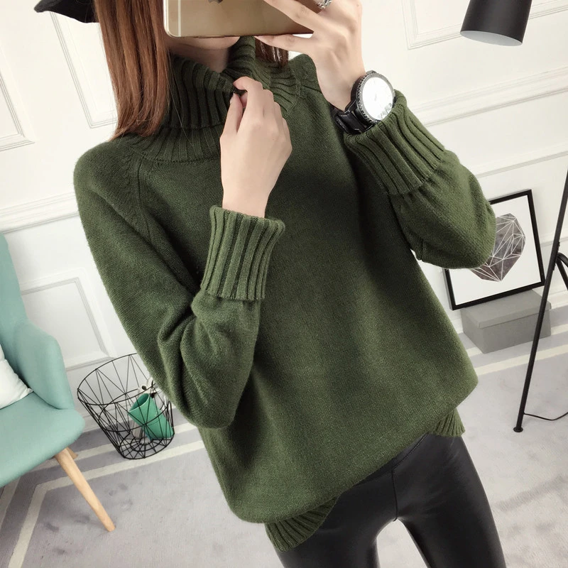 Thick Turtleneck Pullover Women Knit Sweater Autumn Winter Tops Warm Jumper Plus size Female Sweaters Long sleeve Knitwear | Женская