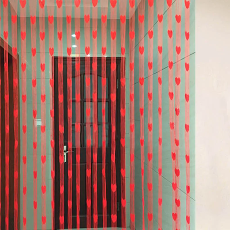 Романтичная занавеска в виде сердца персикового цвета на окна для гостиной