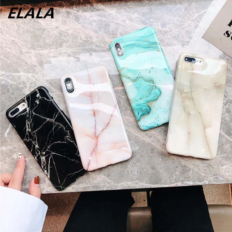 Marble Case For iPhone 7 Glitter Dream Color Jade Patterned IMD Cover 6S 6 8Plus XR X Xs Max Candy | Мобильные телефоны и