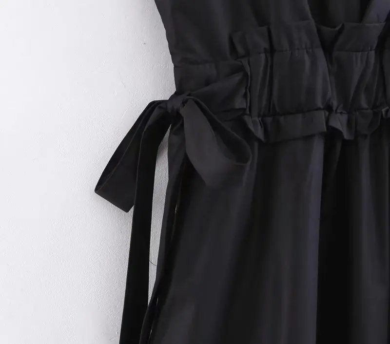 Женское мини платье с v образным вырезом и бантом черные вечерние платья рукавами