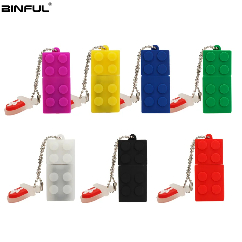 Мини мультфильм строительные блоки Usb флэш-накопитель 32 Гб 64 Гб 128 ГБ Usb 2,0 ручка-накопитель Высокое качество Thumbdrive Флешка подарок для мальчика U диск