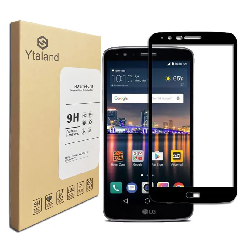 Ytaland 9H + полностью покрытое закаленное стекло для LG Stylo 3 LS777 5 7 &quotПремиум Защитная