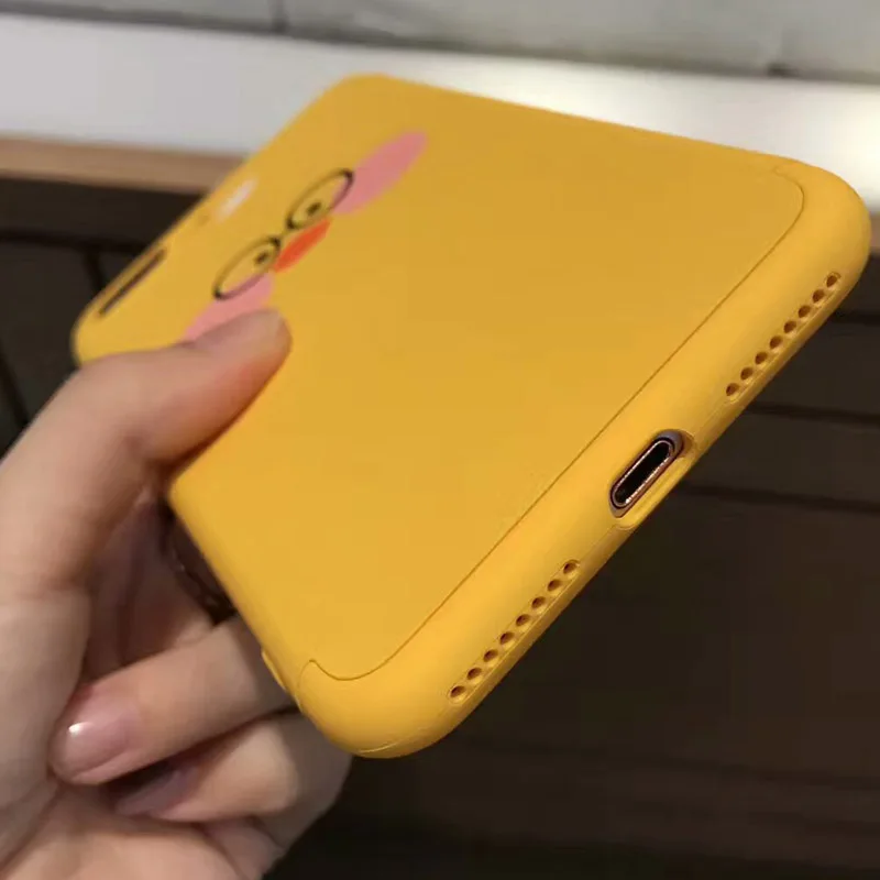 UVR Мультфильм Желтая утка 3 в 1 360 полной защиты чехол Coque Carcasa для iPhone 6 S 7 8 плюс