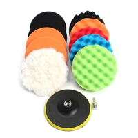 12pcsset 33 inch polishing foam car buffing waxing sponge pad kit durable portable cleaning brush tool durable cleaner