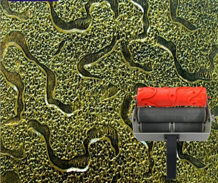 

Wall printing mould embossed roller for wall decoration 7 inch rubber roller no.042