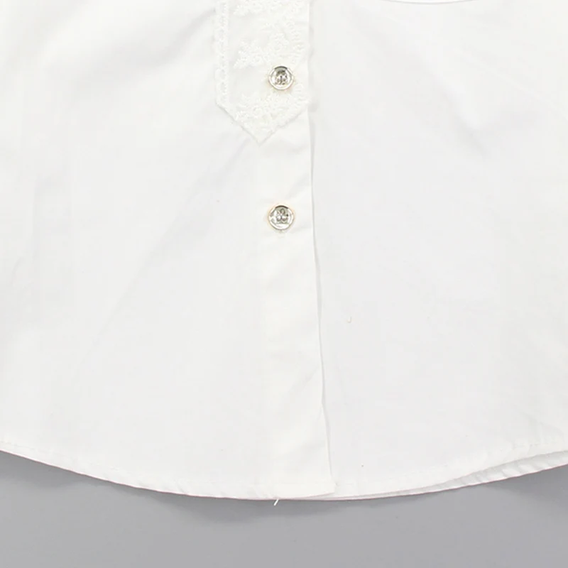 Белая блузка для девочек Startist хлопковая кружевная школьная рубашка детская