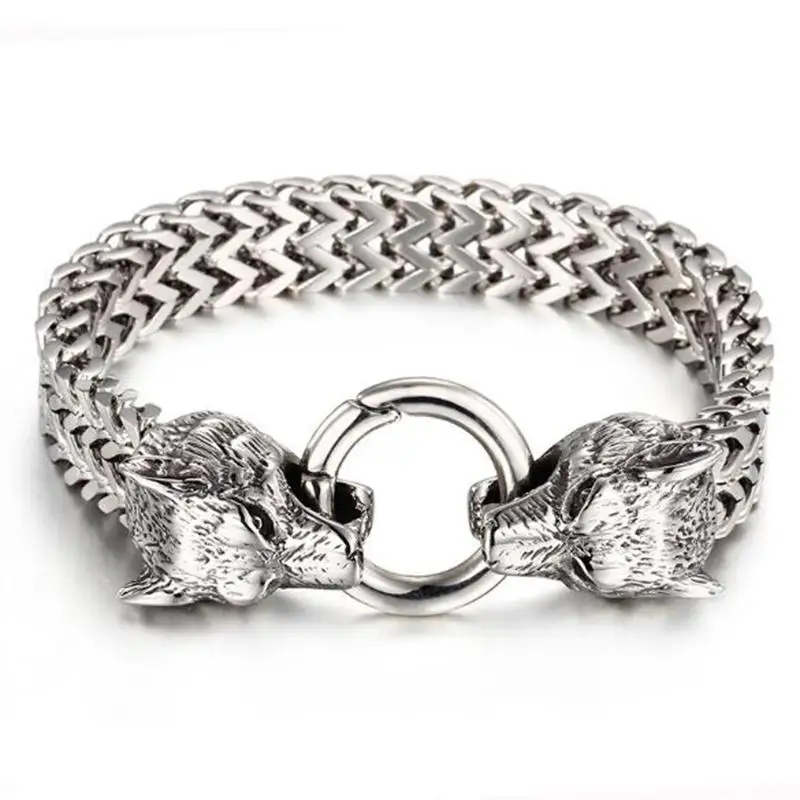 Модный винтажный браслет в стиле хип-хоп золотого и серебряного цвета с головой