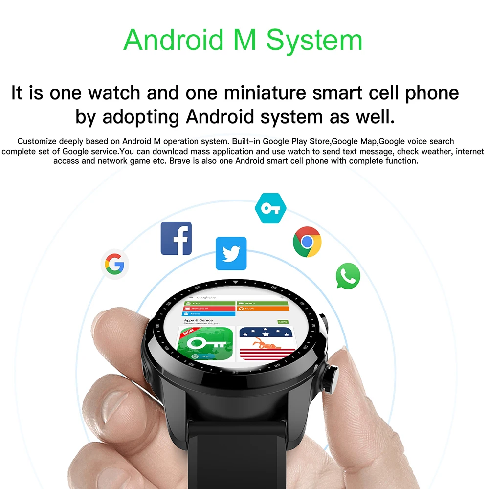 KOSPET Brave 2GB 16GB Bluetooth Android 6 0 SmartWatch 1 3 &quotсенсорный экран 4G LTE водонепроницаемые Смарт