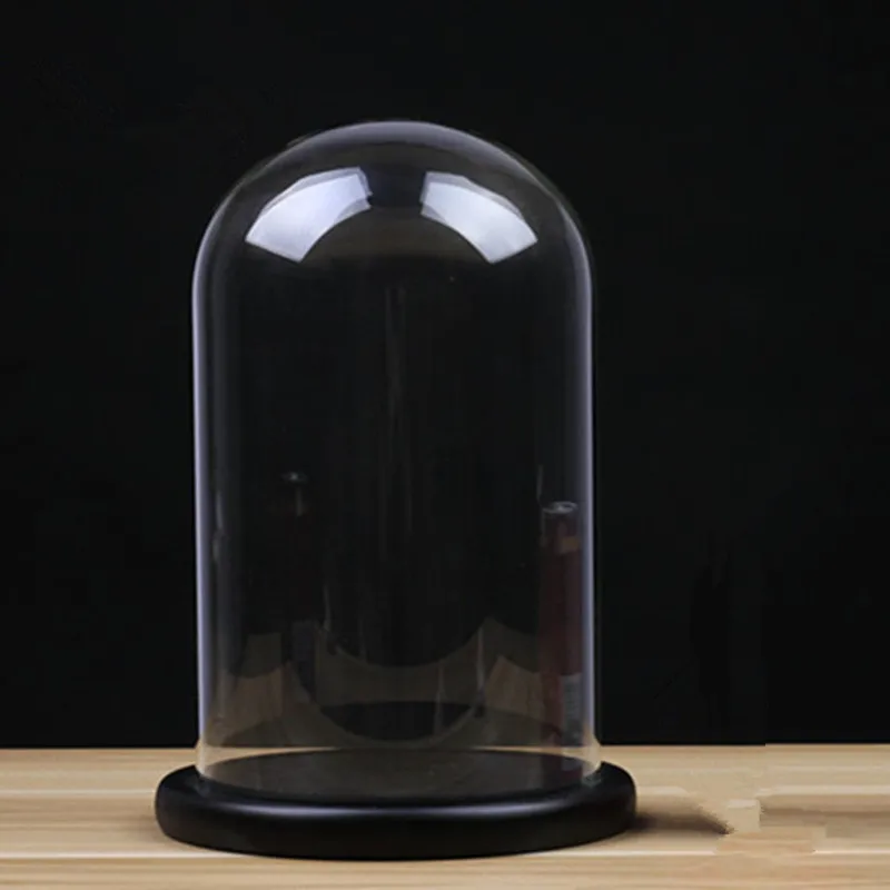 1pc D15H25 dome Диаметр = 10 см 12 см 15 см стеклянный купол w черная основа домашнее украшение креативный стеклянный купол подарок свадебное украшение - Цвет: 1pc D15H25 dome