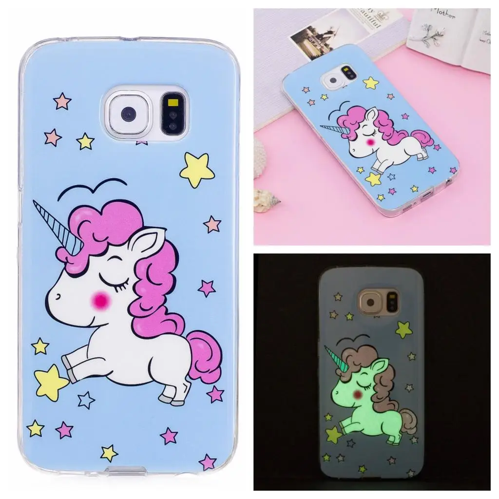 Мягкий чехол для Samsung Galaxy S6 Edge S6edge G925 G925F G925J G925W8 SM-G925 SM-G925F светящийся ТПУ телефона с