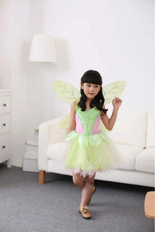 Movie Tinker Bell Costume Girls Tinkerbell Fairy Cosplay Dress and Wings Halloween Children's Day Kid Fancy | Тематическая