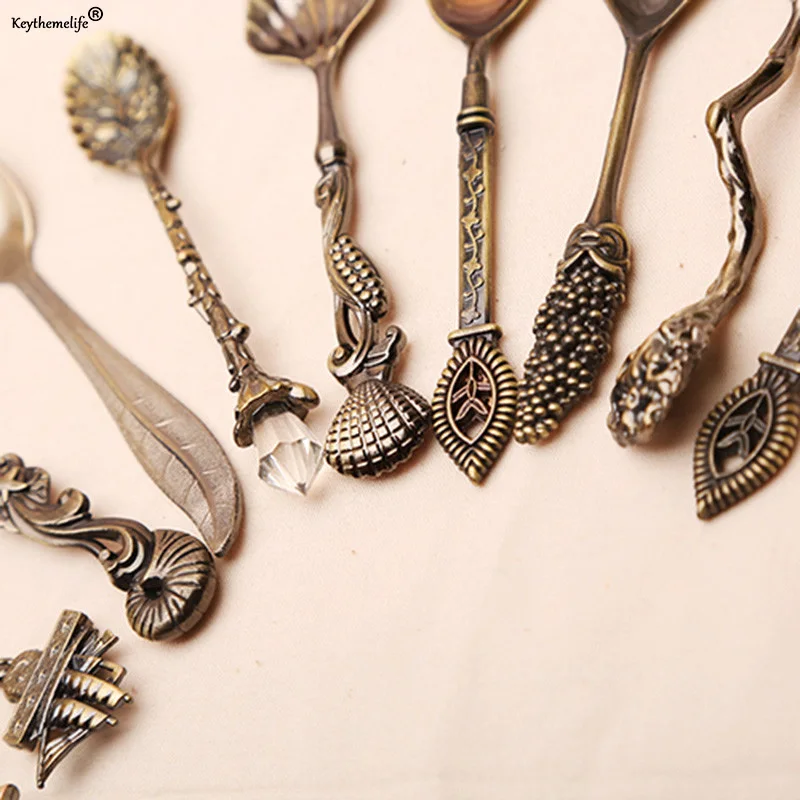 1 шт. маленькая кофейная ложка Кухонная столовая винтажная королевская бронзовая