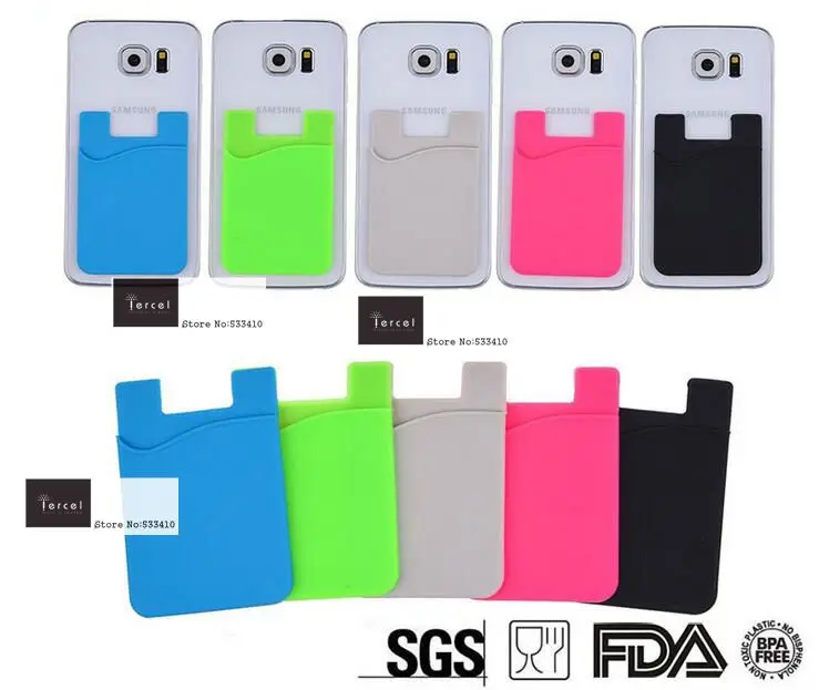 800 шт./лот прочный 3M клейкий стикер силиконовый смарт кошелек для всех мобильных