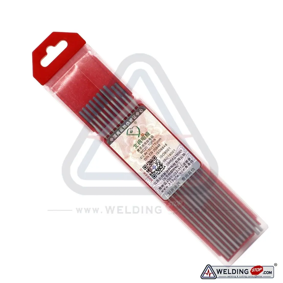 

WC20 2.4X150mm 3/32"X6" Ceriated Tungsten Electrode Grey Qty-10
