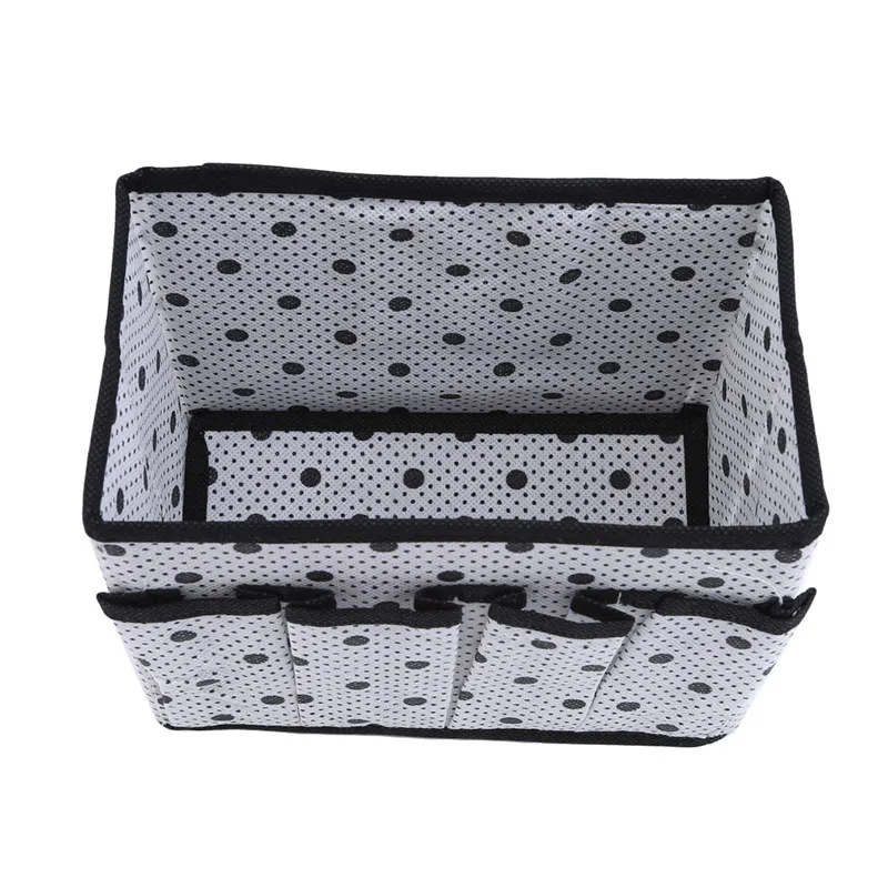 Складная коробка для макияжа в горошек косметическая хранения жидкости нетканый