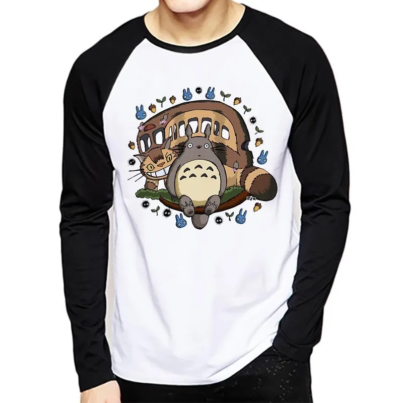 1558 Аниме Тоторо с длинным рукавом рубашка мужская студия Ghibli Хаяо Миядзаки японского аниме дух от Футболка мужская женская одежда футболки - Цвет: 1558