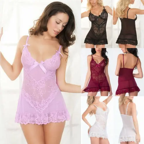 Женское кружевное сексуальное нижнее белье Babydoll стринги Нижнее Ночная рубашка