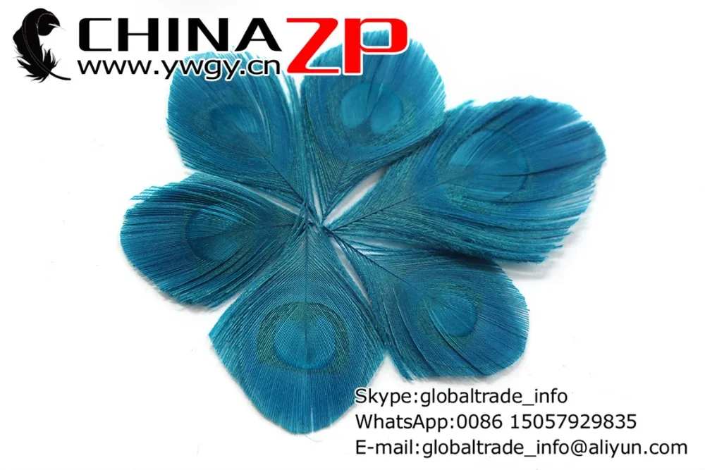 Завод CHINAZP 100 шт./лот отборные окрашенные бирюзовые Окрашенные Перья павлина для