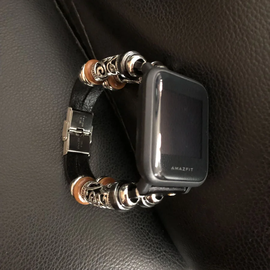 Для Huami Amazfit ремешок Bip из натуральной кожи ремешок для часов Garmin Vivoactive3 браслет ремешок для samsung Galaxy Watch 42 мм ремешок