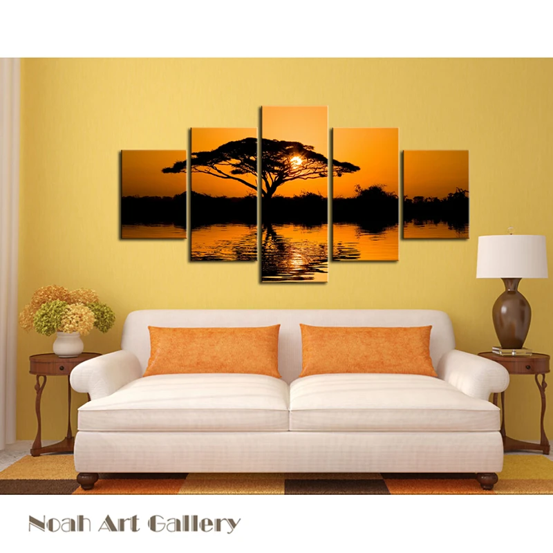 Картина распылителем Sundowners пейзаж печать на холсте Высокое разрешение Печать