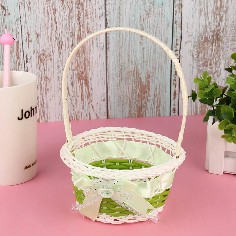 Mini Plastic Weaving Basket craft decor Simulate Fruit Rattan Storage Box For Cosmetics Tea Picnic Basket Organizer Handiwork