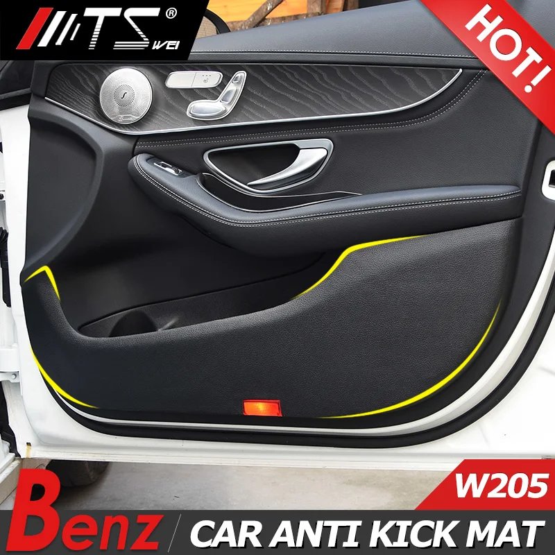 Авто Стайлинг двери автомобиля анти kick Pad стикер защитный коврик крышка для Mercedes