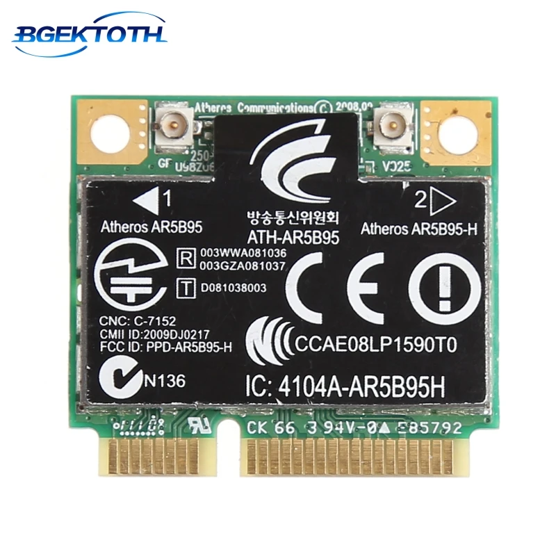 

Беспроводная карта PCI-E 150M 802.11b/G/N Half Mini для HP Atheros AR5B95 605560-005 MAR29, 1 шт.